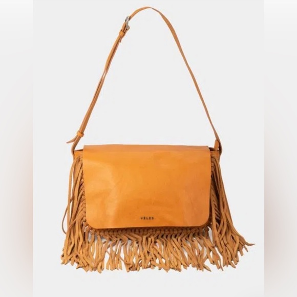 100% leather fringe crossbody bag VELEZ - Picture 1 of 5